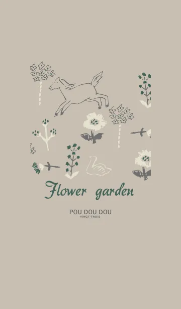 [LINE着せ替え] POU DOU DOU Flower Garden beigeの画像1
