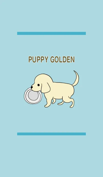 [LINE着せ替え] ブルー 青 / ゴールデン子犬の着せ替えの画像1