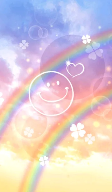 [LINE着せ替え] 運気アップ♥スマイルと幸運の虹と夢空との画像1