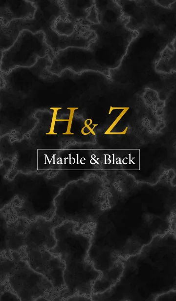 [LINE着せ替え] H＆Z イニシャル 大理石モノトーン黒の画像1