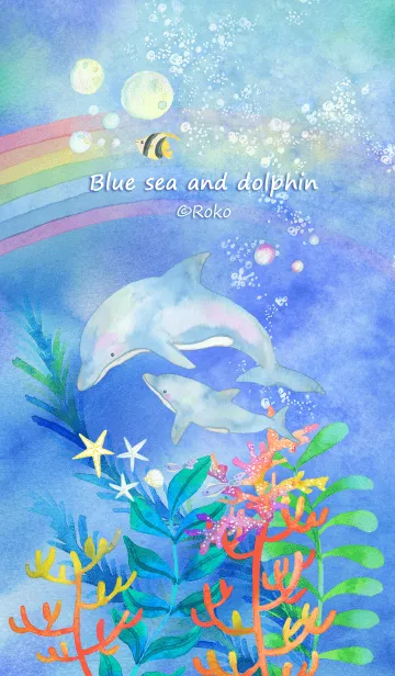 [LINE着せ替え] 青い海とイルカの画像1