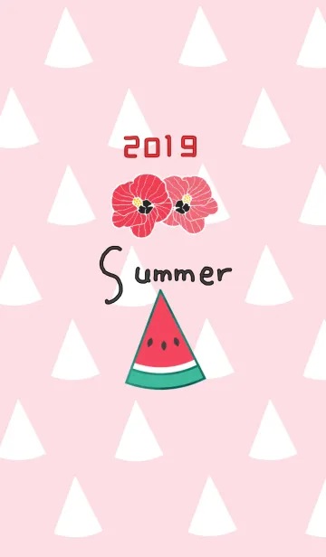 [LINE着せ替え] [2019年～夏]すいか×ハイビスカス着せ替えの画像1