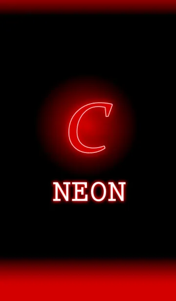[LINE着せ替え] 【C】イニシャル ネオン 赤の画像1