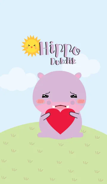 [LINE着せ替え] Lovely Hippo Duk Dik Theme 2 (jp)の画像1