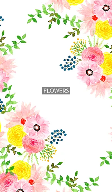 [LINE着せ替え] water color flowers_981の画像1
