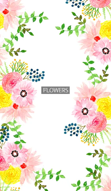 [LINE着せ替え] water color flowers_982の画像1