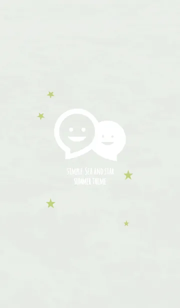 [LINE着せ替え] 黄緑 / 海模様のシンプルスマイル！の画像1