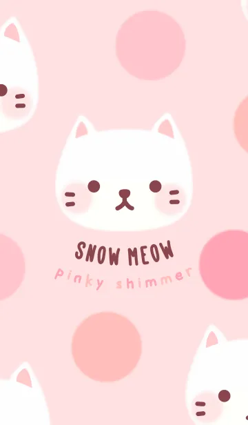 [LINE着せ替え] Snow Meow ＆ Polka Dots: Pinky Shimmerの画像1