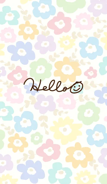 [LINE着せ替え] 北欧風お花6-スマイル25-の画像1