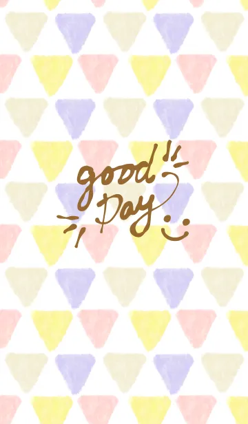 [LINE着せ替え] 水彩カラフル三角2-スマイル24-の画像1