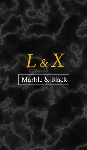 [LINE着せ替え] L＆X イニシャル 大理石モノトーン黒の画像1