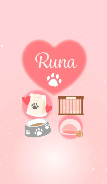 [LINE着せ替え] 【ルナ】犬猫ペットの名前かわいいハートの画像1