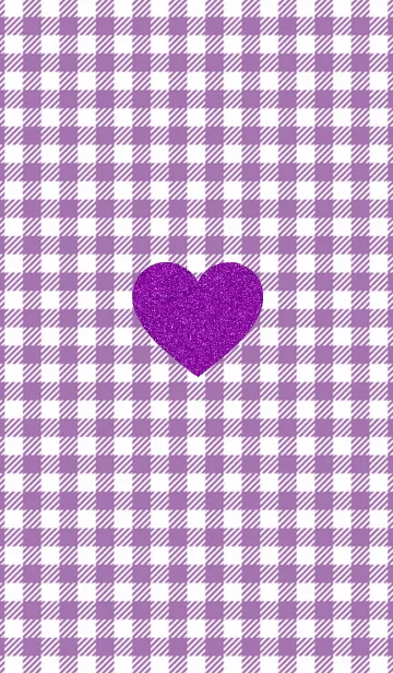 [LINE着せ替え] Glitter purple heart purple checkの画像1