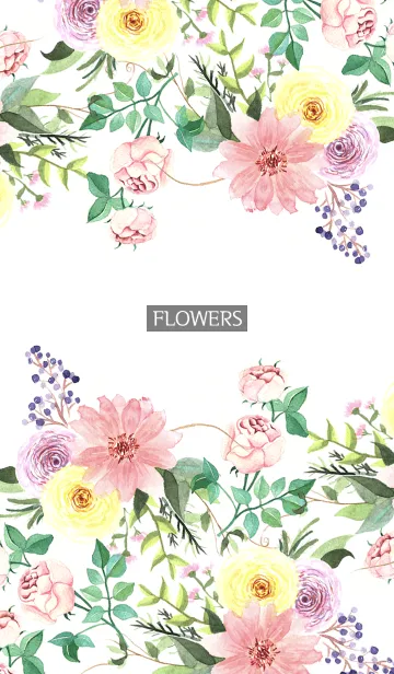 [LINE着せ替え] water color flowers_974の画像1