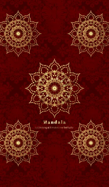 [LINE着せ替え] 運気アップ！曼荼羅「Mandala」深紅の画像1