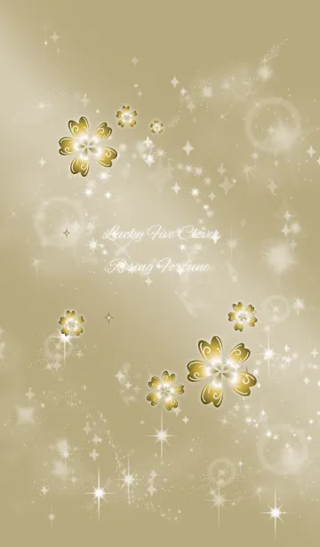 [LINE着せ替え] ゴールド / 幻想的な幸運5つ葉クローバーの画像1