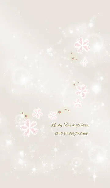 [LINE着せ替え] ベージュピンク/ 水の幸運5つ葉クローバーの画像1