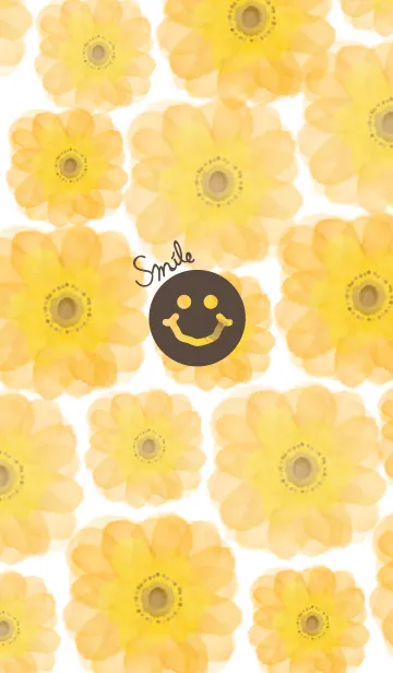 [LINE着せ替え] 水彩オレンジお花-スマイル18-の画像1