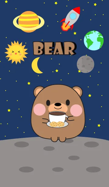 [LINE着せ替え] Cute Bear In Galaxy Theme (jp)の画像1