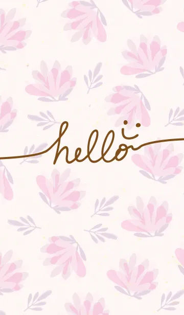 [LINE着せ替え] シンプルピンクお花-スマイル5-の画像1