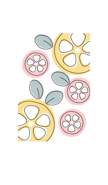 [LINE着せ替え] Cute sliced orange theme (Pink＆Yellow)の画像1