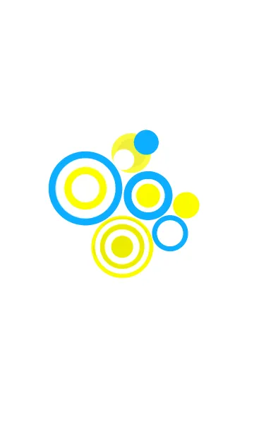 [LINE着せ替え] まるいかたち イエロー＆ブルー verの画像1