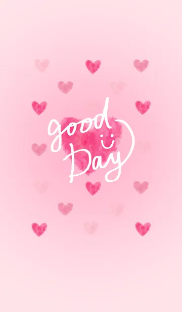 [LINE着せ替え] ハート ピンク2-スマイル12-の画像1