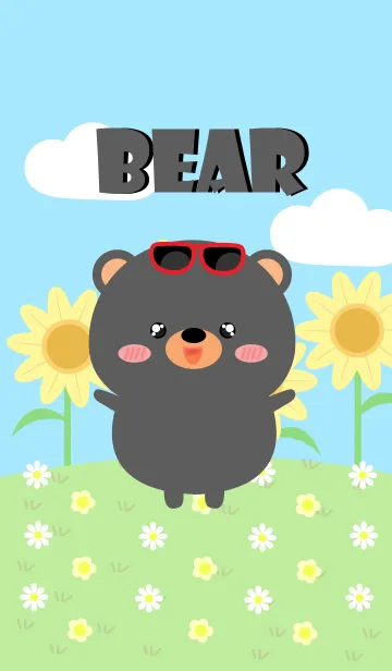 [LINE着せ替え] Happy Black Bear DukDik Theme (jp)の画像1