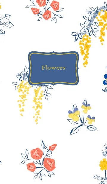 [LINE着せ替え] Spring embroidery flowersの画像1