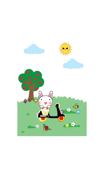 [LINE着せ替え] Simple cute rabbit theme (JP)の画像1