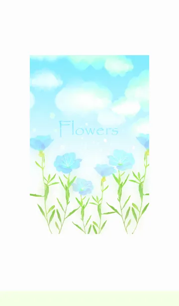 [LINE着せ替え] 涼やかに咲くブルーフラワーの画像1
