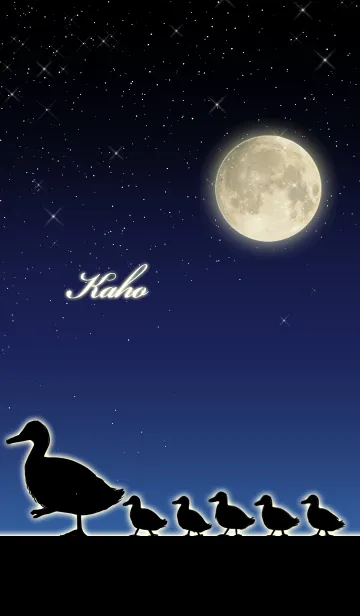 [LINE着せ替え] かほ☆月とカモの親子の画像1