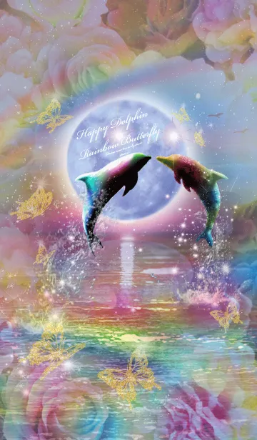 [LINE着せ替え] 恋愛運 ♥Happy Dolphin Rainbow Rose♥の画像1