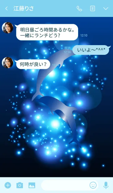 [LINE着せ替え] Blue light and dolphin 12.の画像3