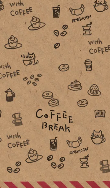 [LINE着せ替え] COFFEE BREAK+ナチュラルクラフト紙の画像1