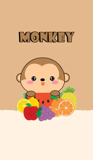 [LINE着せ替え] Monkey With Friut Theme (jp)の画像1