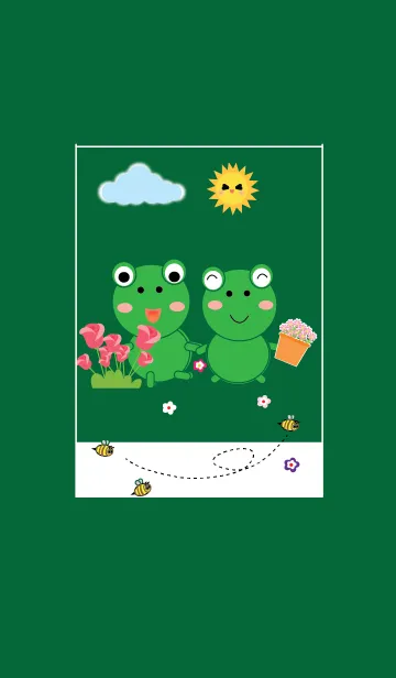 [LINE着せ替え] Simple Cute frog theme v.4 (JP)の画像1