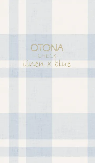 [LINE着せ替え] Otona Check linen x blueの画像1