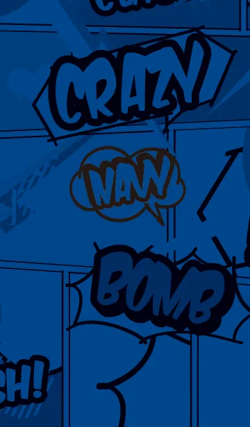 [LINE着せ替え] アメコミ／ポップ／ネイビーの画像1