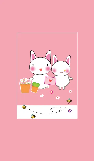 [LINE着せ替え] Simple rabbit theme v.2 (JP)の画像1