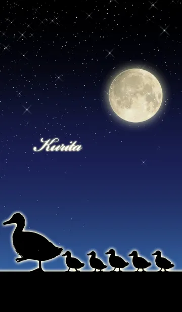 [LINE着せ替え] くりた☆月とカモの親子の画像1