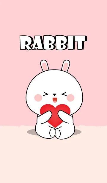 [LINE着せ替え] Simple Love Love white Rabbit Theme (jp)の画像1