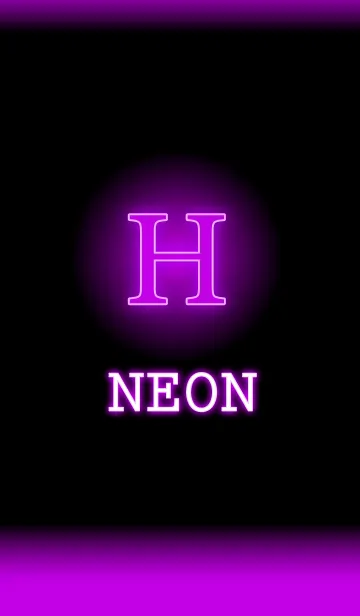 [LINE着せ替え] 【H】イニシャル ネオン 紫の画像1
