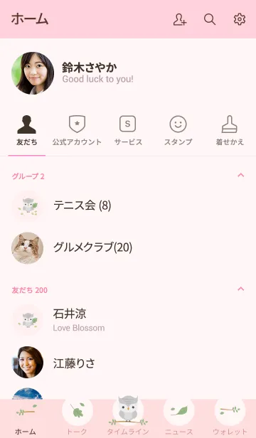 [LINE着せ替え] 超人気のかわいい灰色フクロウの画像2