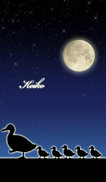 [LINE着せ替え] けいこ☆月とカモの親子の画像1