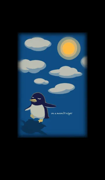[LINE着せ替え] 月夜のおさんぽペンギンの画像1