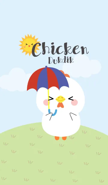 [LINE着せ替え] Lovely White Chicken Duk Dik Theme2 (jp)の画像1