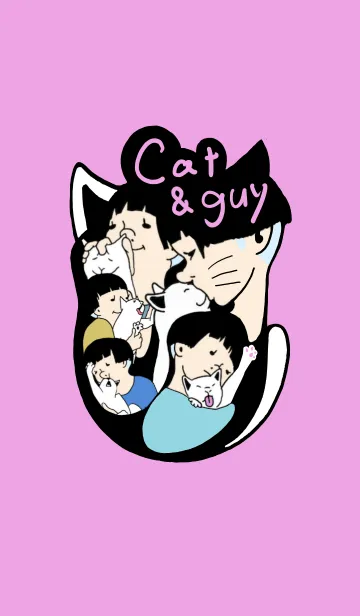 [LINE着せ替え] Cat ＆ guyの画像1