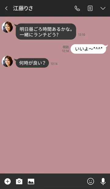 [LINE着せ替え] 大人のマットピンクベージュとブラックの画像3