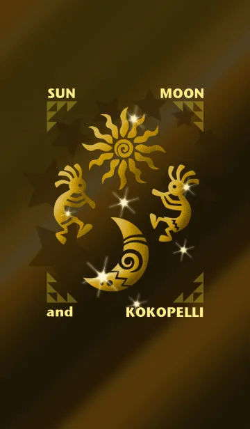 [LINE着せ替え] 幸運のシンボル・太陽と月とココペリの画像1